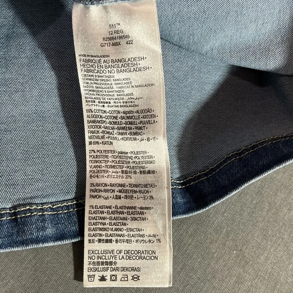Levi's Skirtall Girls 12 Blue Denim Button Front Sleeveless V-Neck Casual School